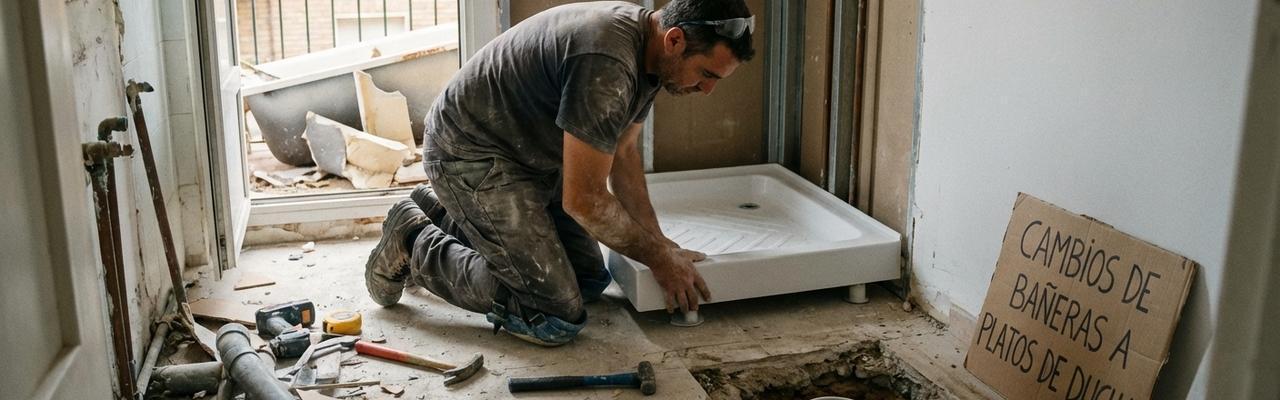 Cambios de bañeras a platos de ducha en Sestao