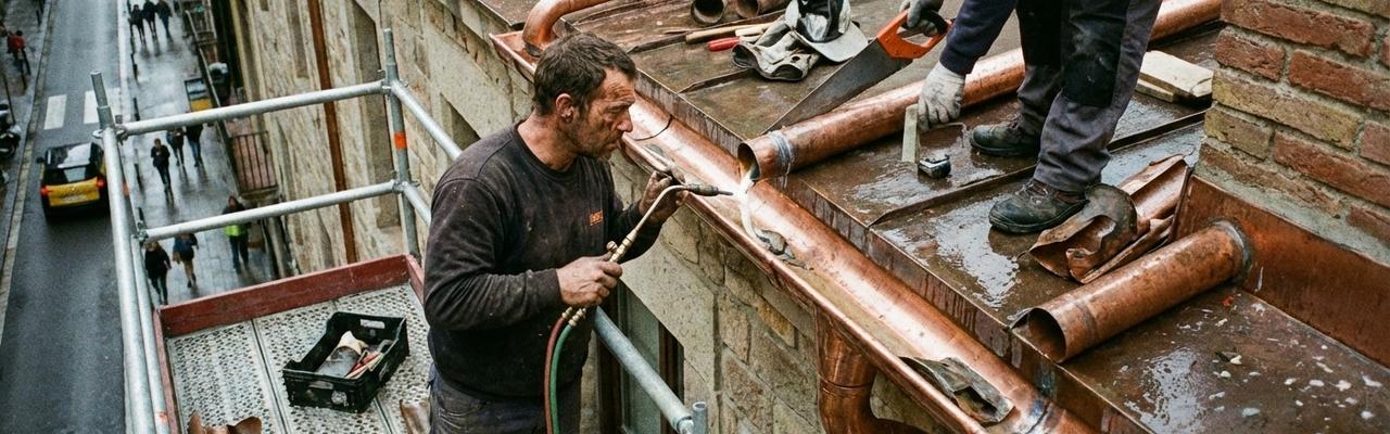 Montaje y reparación de bajantes y canalones en Sestao